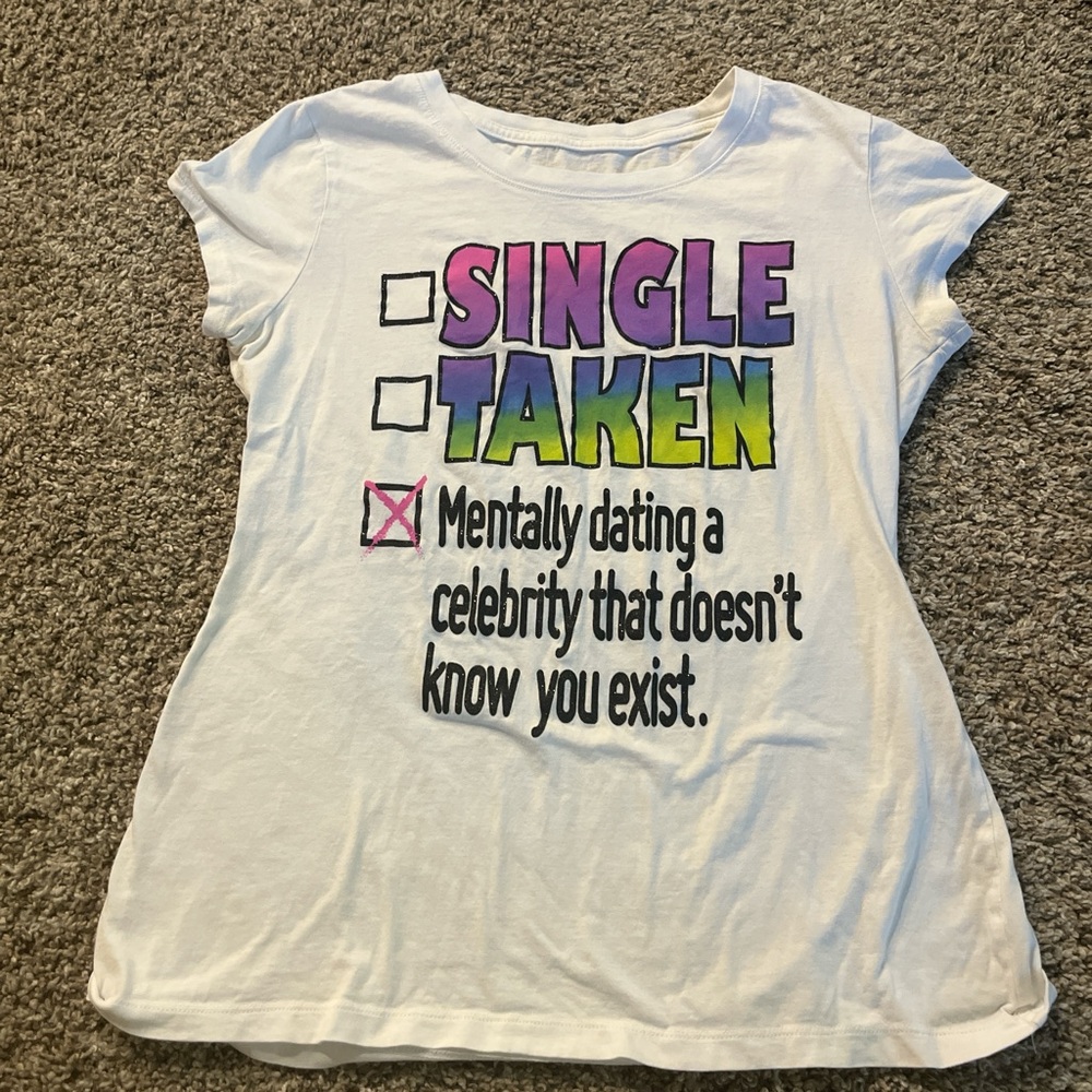 Graphic Tee with Colorful Text